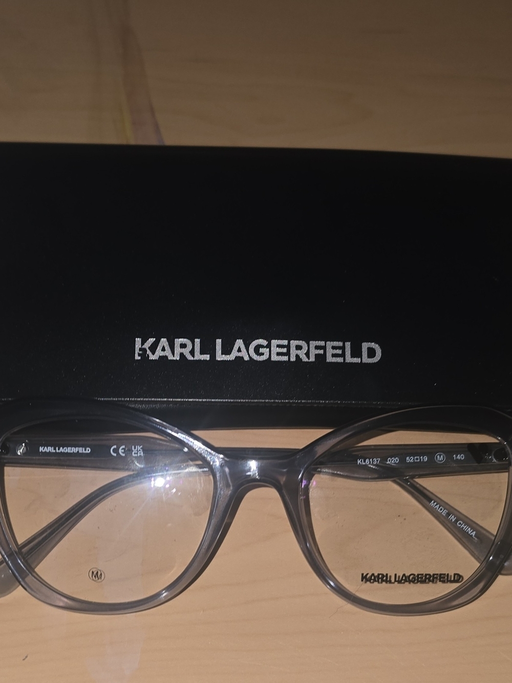 Karl Lagerfeld Full Rim Cat Eye Gray Plastic RX Eyeglasses KL6137 52-19-140 New